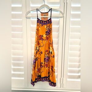 Urban Outfitters Orange Floral Midi Dress